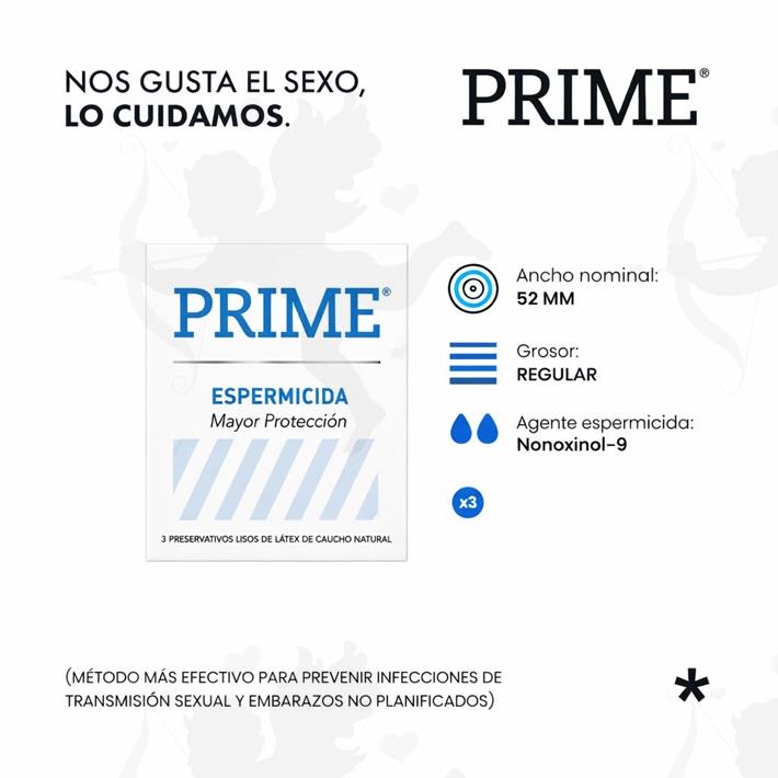 Cód: FP ESPERM - Preservativos Prime Espermicida - $ 6000